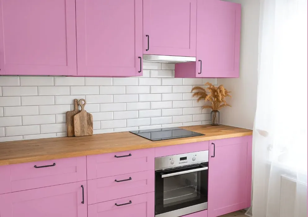 Benjamin Moore Easter Pink kitchen cabinets