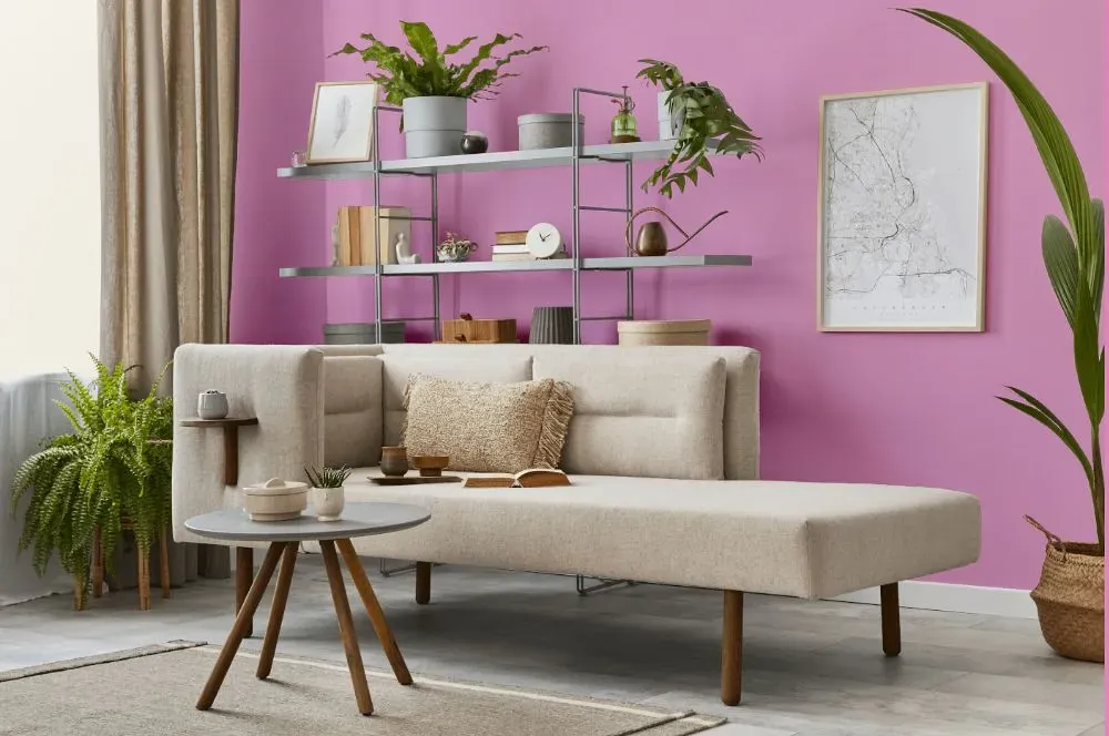 Benjamin Moore Easter Pink living room