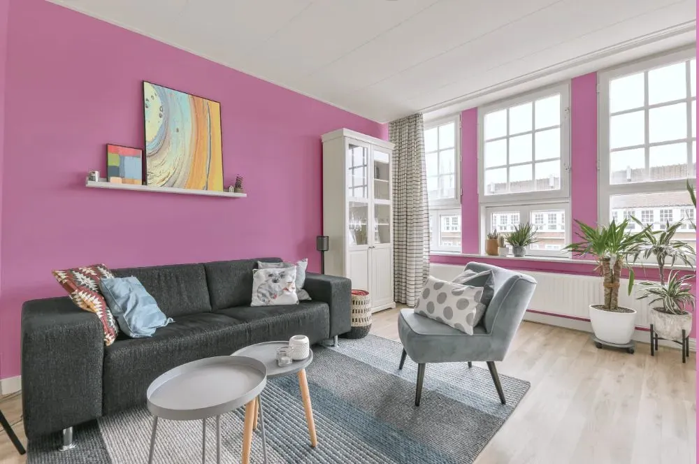 Benjamin Moore Easter Pink living room walls