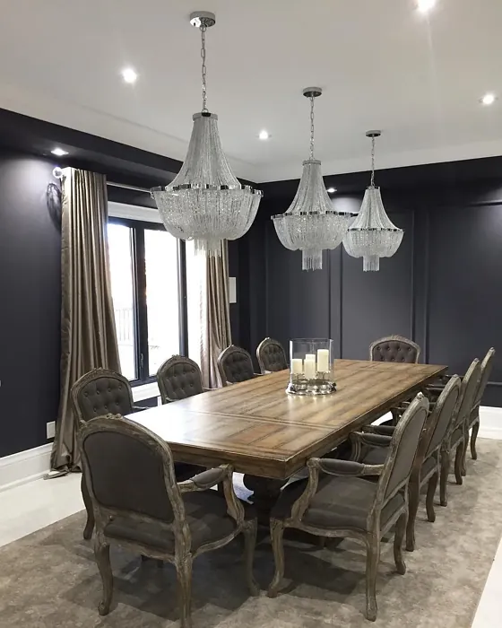 Benjamin Moore Ebony Slate dining room interior