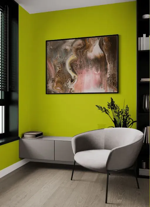 Benjamin Moore Eccentric Lime living room