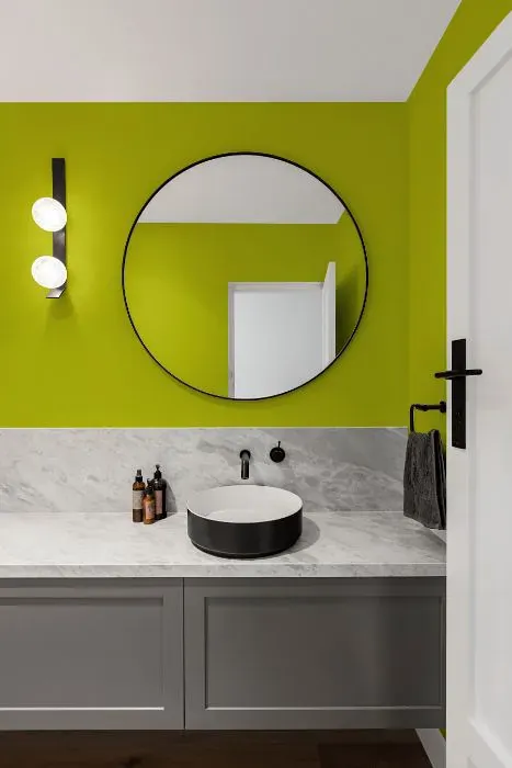 Benjamin Moore Eccentric Lime minimalist bathroom
