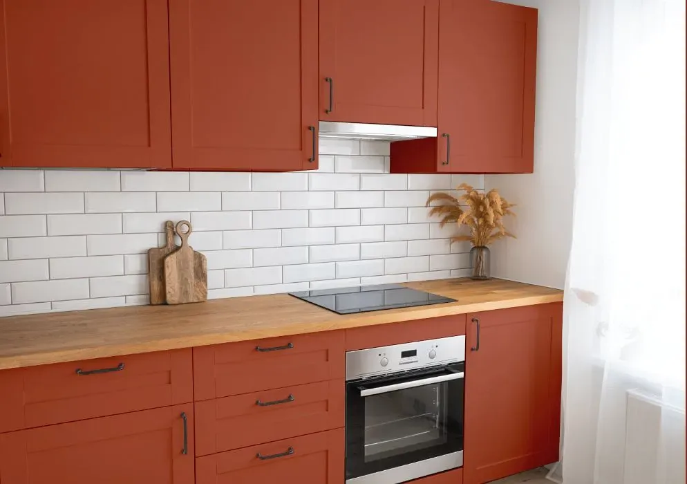 Benjamin Moore Egyptian Clay kitchen cabinets