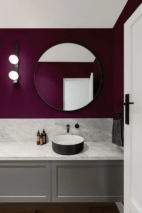 Benjamin Moore Elderberry Wine minimalist bathroom