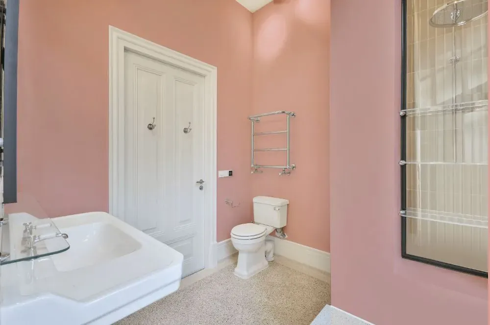 Benjamin Moore Eraser Pink bathroom
