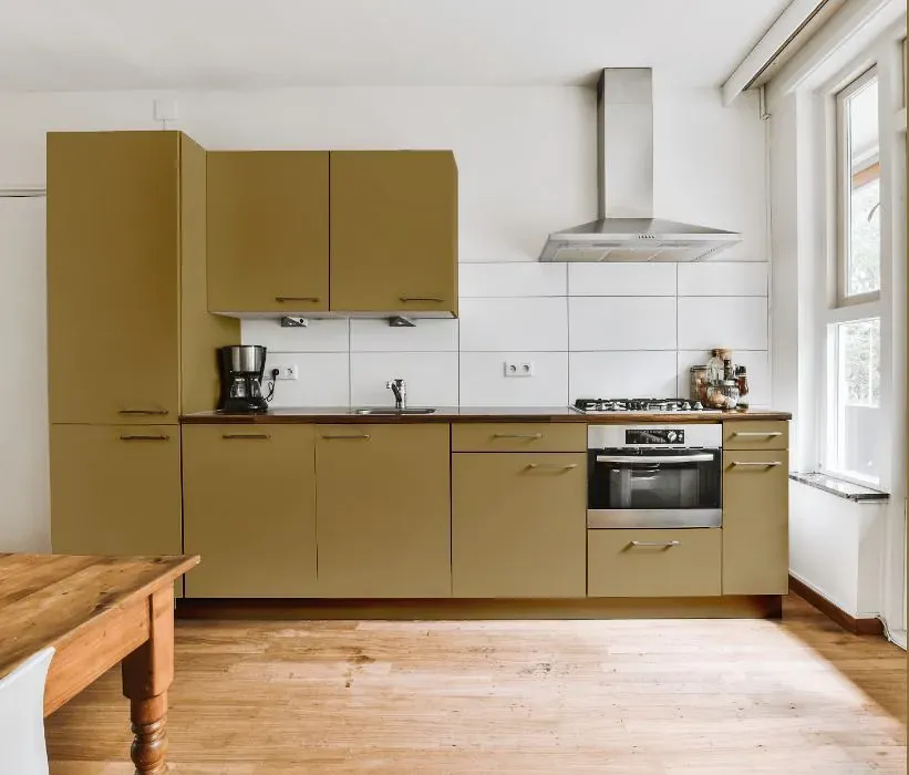 Benjamin Moore Everard Gold kitchen cabinets