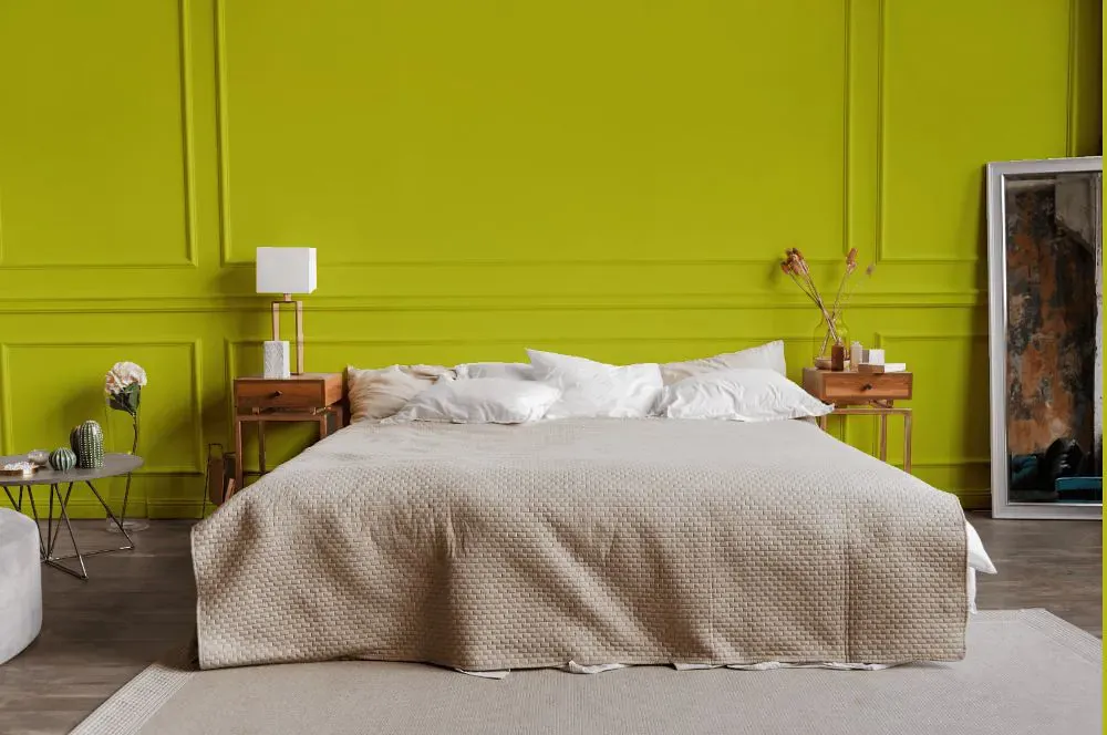 Benjamin Moore Exotic Lime bedroom