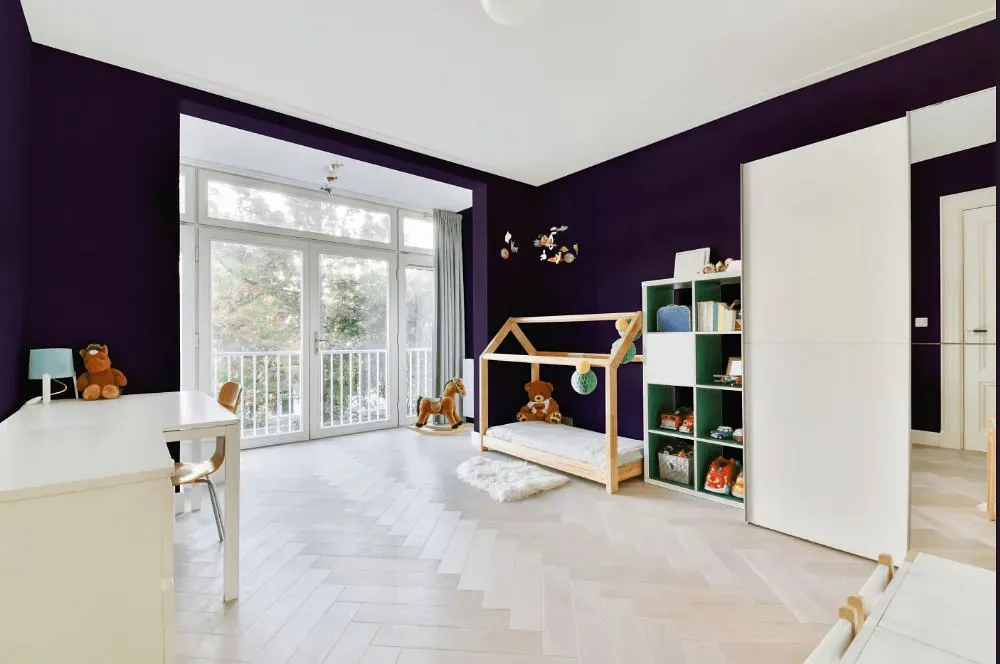 Benjamin Moore Exotic Purple kidsroom interior, children's room