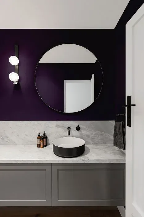 Benjamin Moore Exotic Purple minimalist bathroom