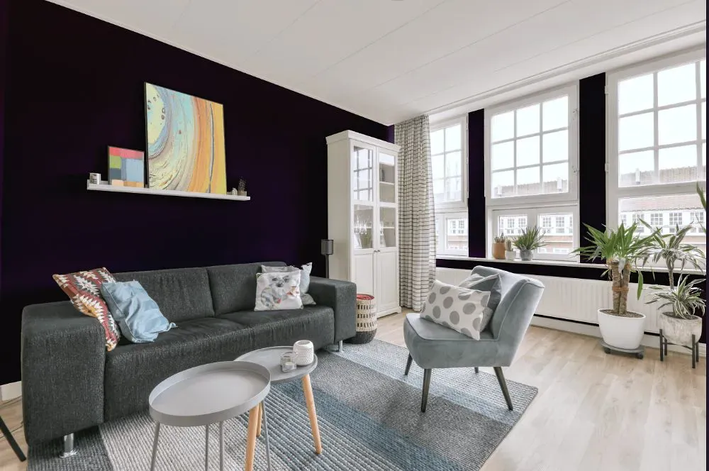 Benjamin Moore Exotic Purple living room walls
