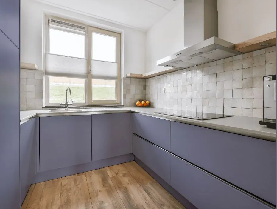 Benjamin Moore Faded Violet small kitchen cabinets