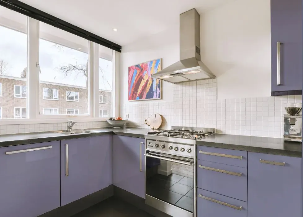 Benjamin Moore Faded Violet kitchen cabinets