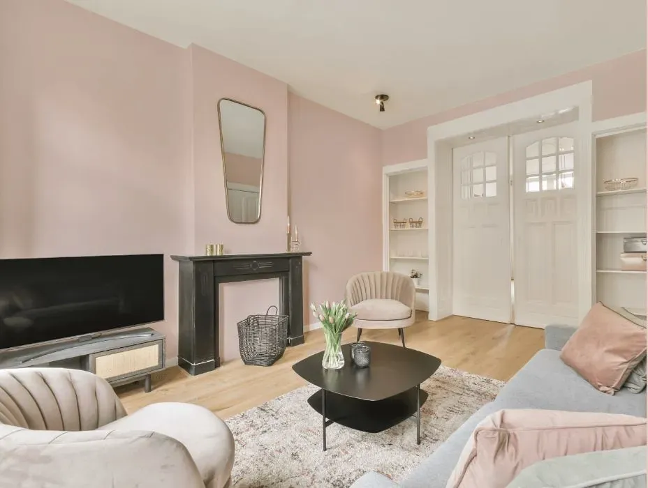 Benjamin Moore Fairest Pink victorian house interior