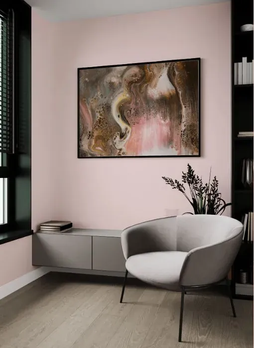 Benjamin Moore Fairest Pink living room