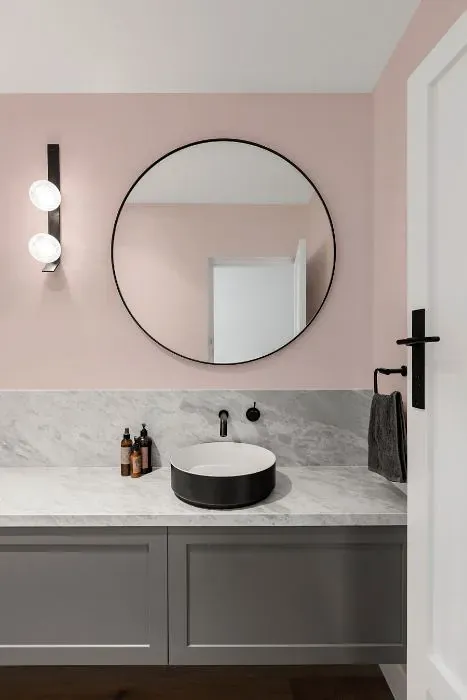 Benjamin Moore Fairest Pink minimalist bathroom