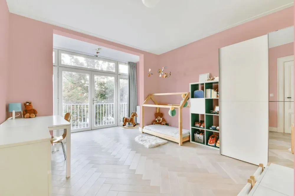 Benjamin Moore Fantasy Pink kidsroom interior, children's room