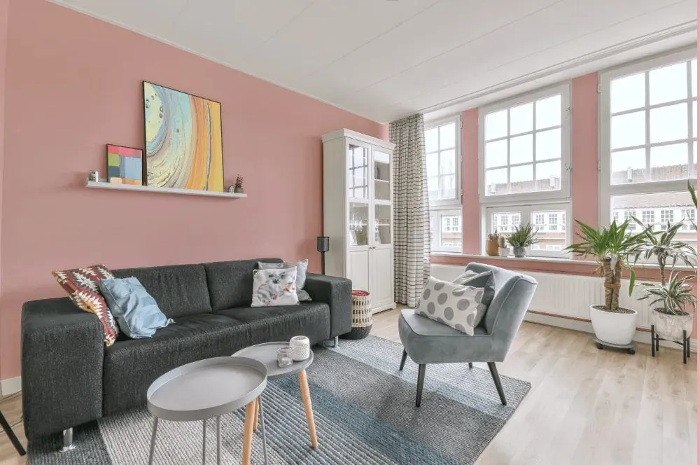 Benjamin Moore Fantasy Pink living room walls