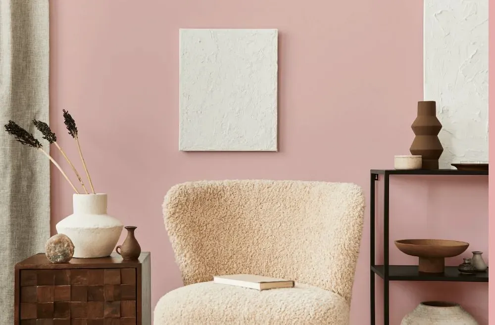 Benjamin Moore Fantasy Pink living room interior