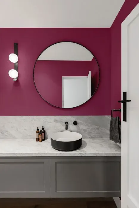 Benjamin Moore Fashion Rose minimalist bathroom