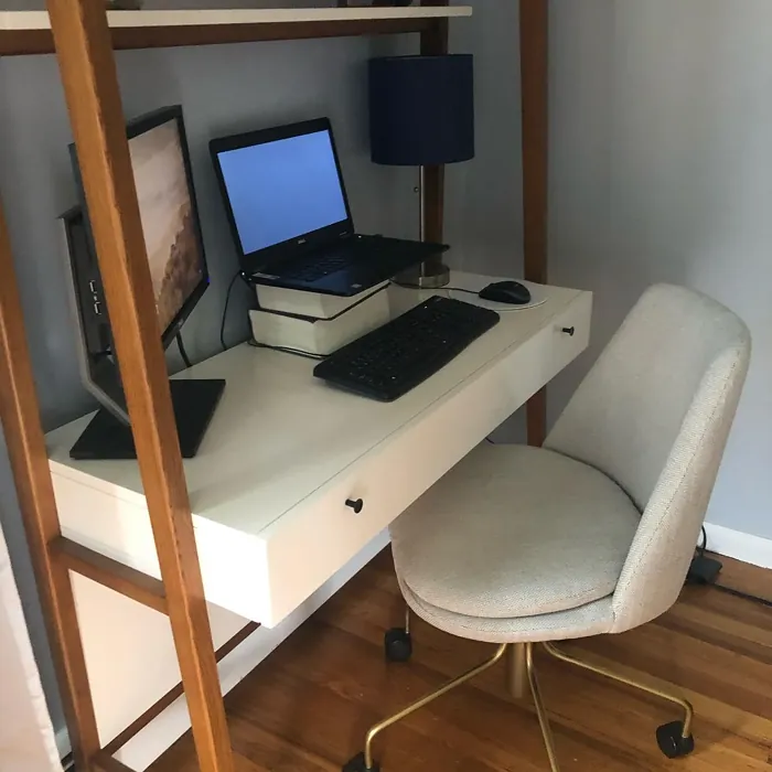 Benjamin Moore Feather Gray home office 