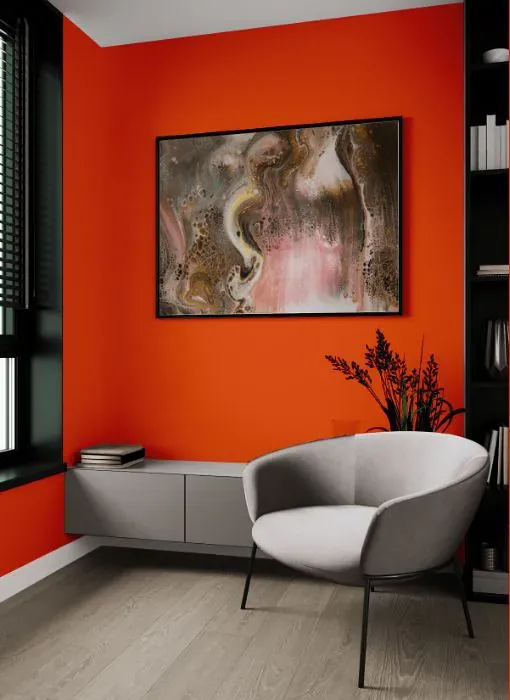 Benjamin Moore Festive Orange living room