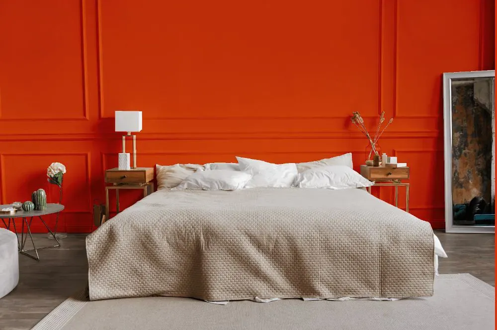 Benjamin Moore Festive Orange bedroom