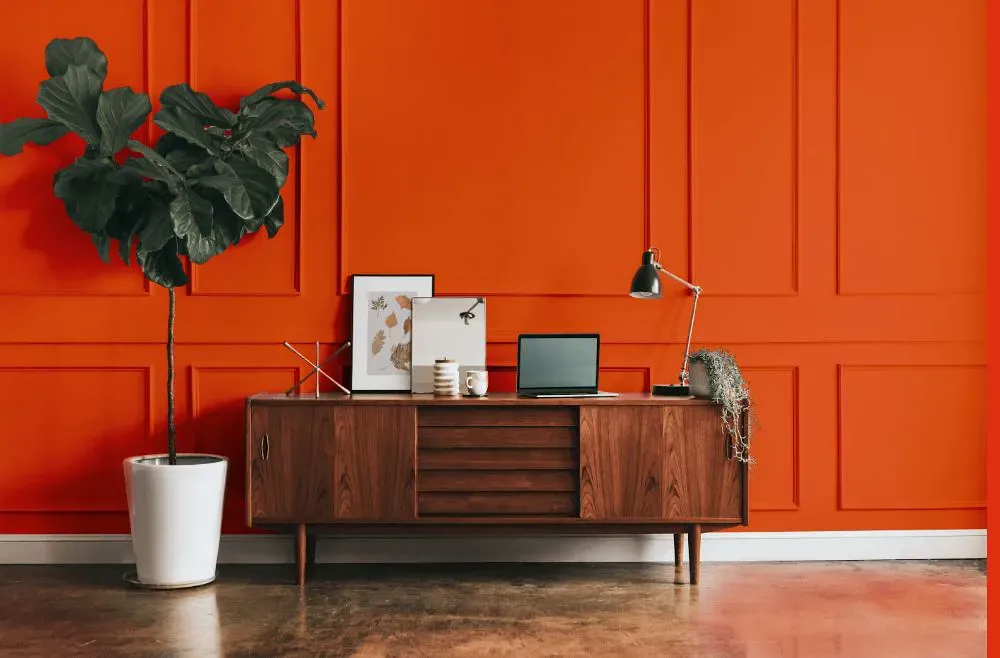 Benjamin Moore Festive Orange modern interior