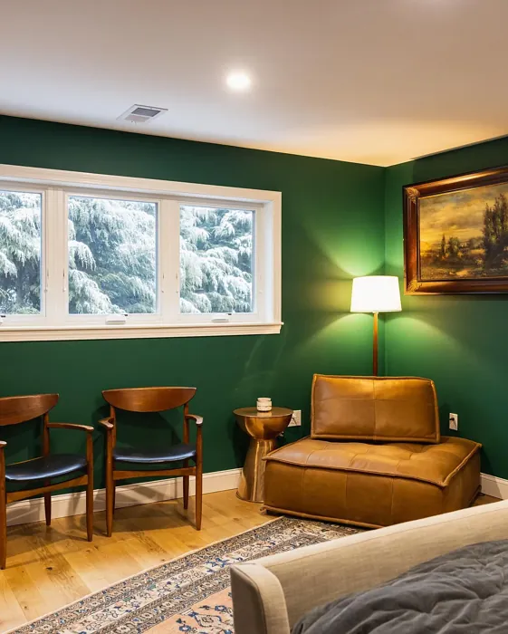 Benjamin Moore Fiddlehead Green bedroom color