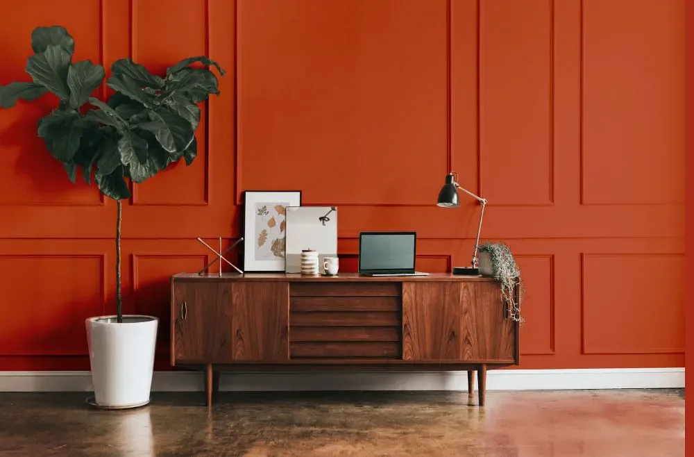 Benjamin Moore Fireball Orange modern interior