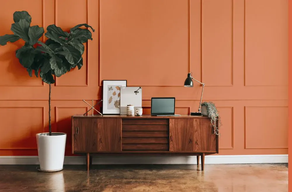 Benjamin Moore Flamingo Orange modern interior