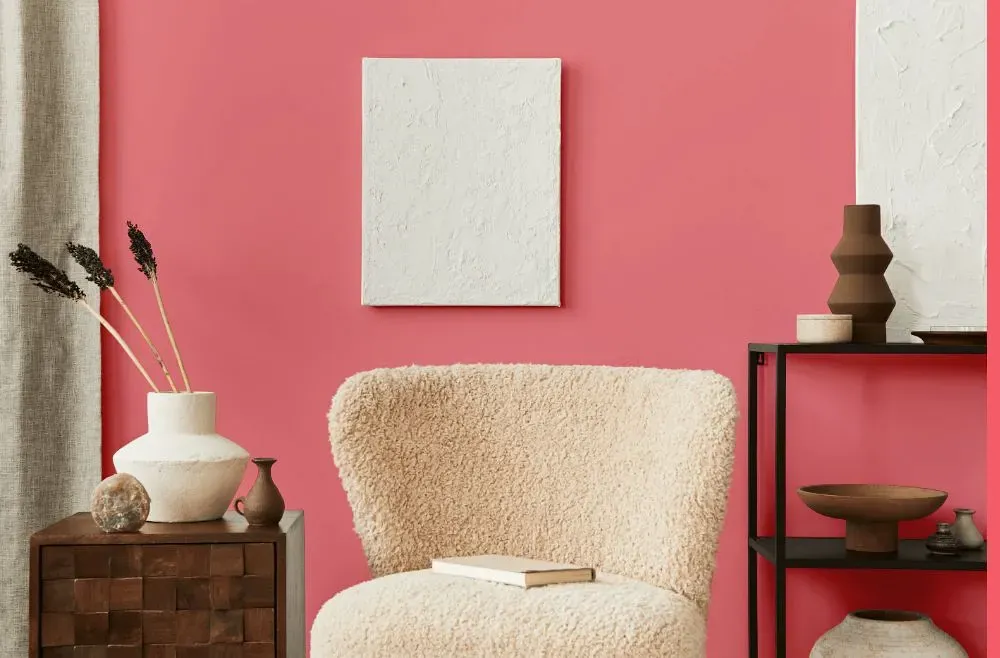Benjamin Moore Flamingo's Dream living room interior