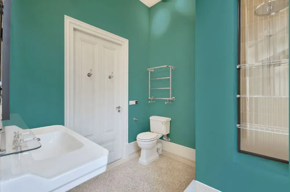 Benjamin Moore Florida Keys Blue bathroom