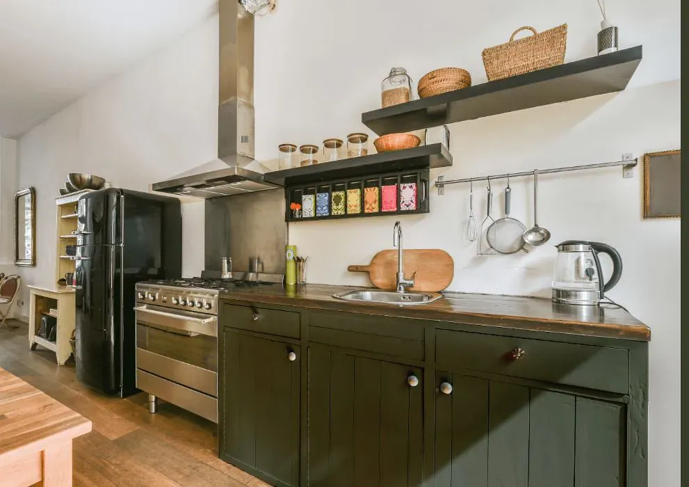 Benjamin Moore Forest Floor kitchen cabinets