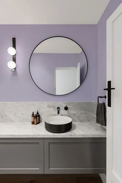 Benjamin Moore French Lilac minimalist bathroom