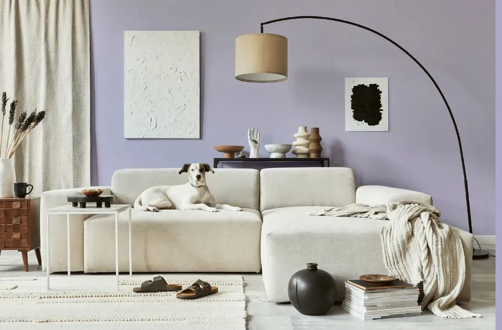 Benjamin Moore French Lilac cozy living room