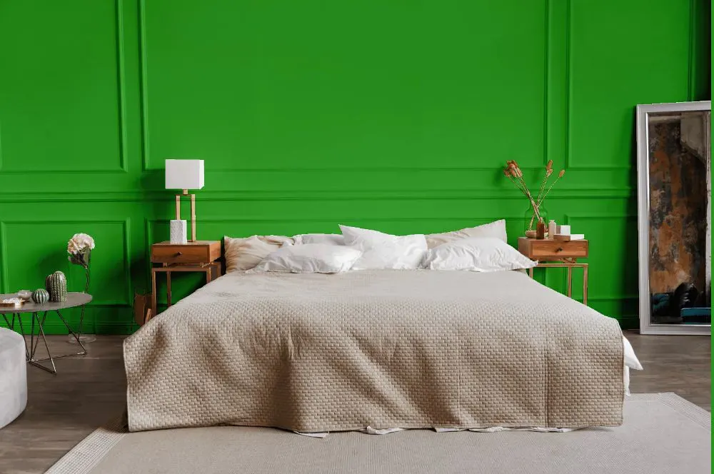 Benjamin Moore Fresh Lime bedroom