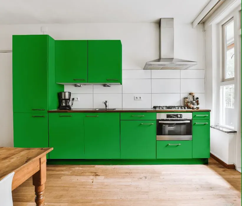 Benjamin Moore Fresh Scent Green kitchen cabinets