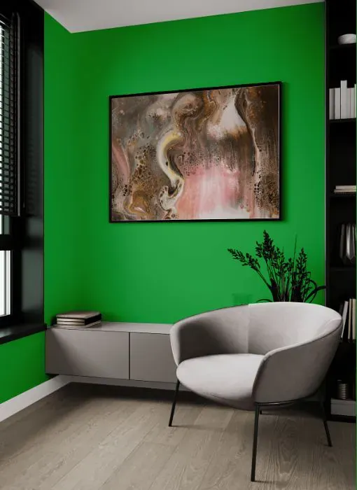 Benjamin Moore Fresh Scent Green living room