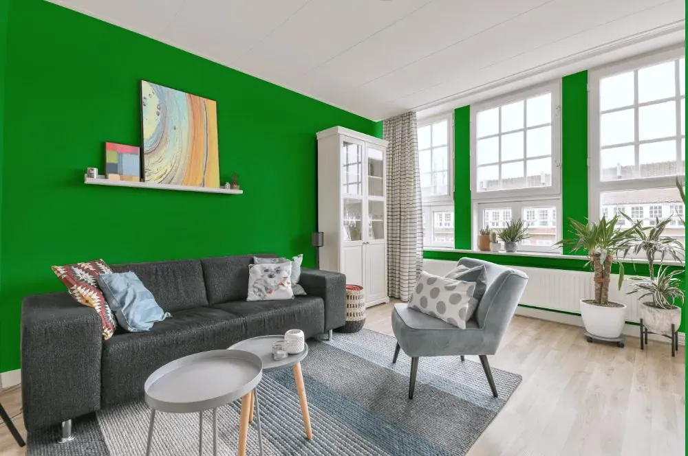 Benjamin Moore Fresh Scent Green living room walls