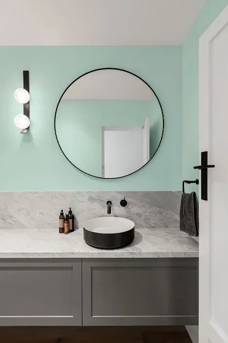 Benjamin Moore Frosty Mint minimalist bathroom