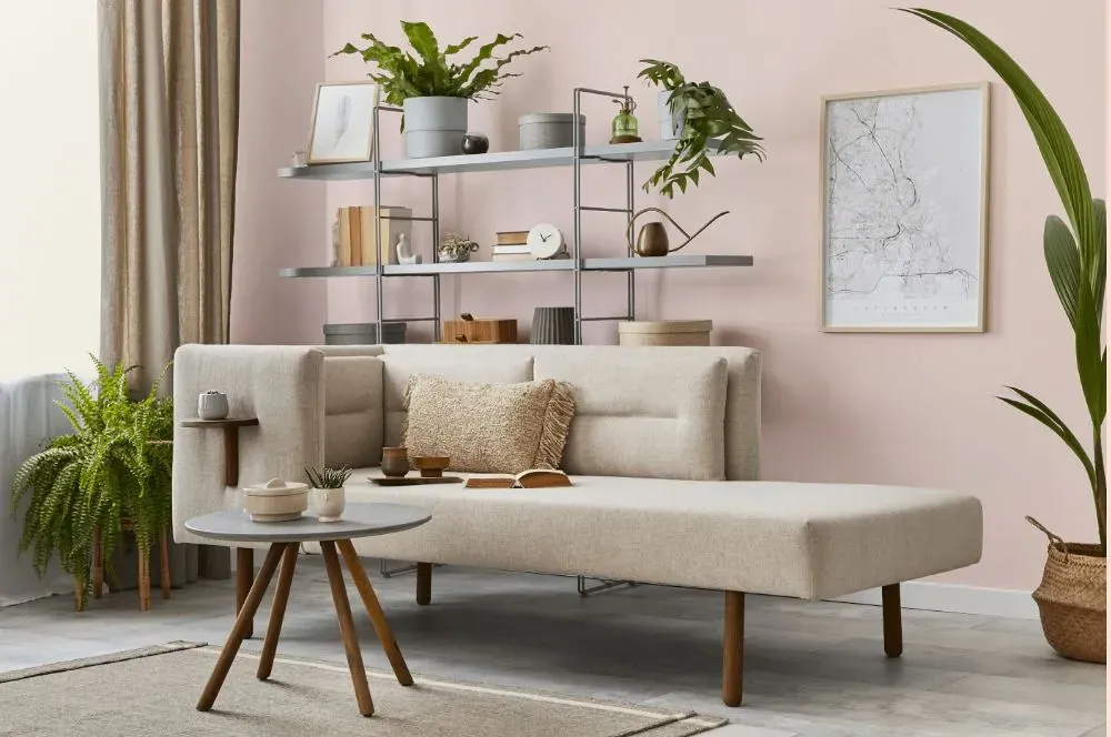 Benjamin Moore Frosty Pink living room