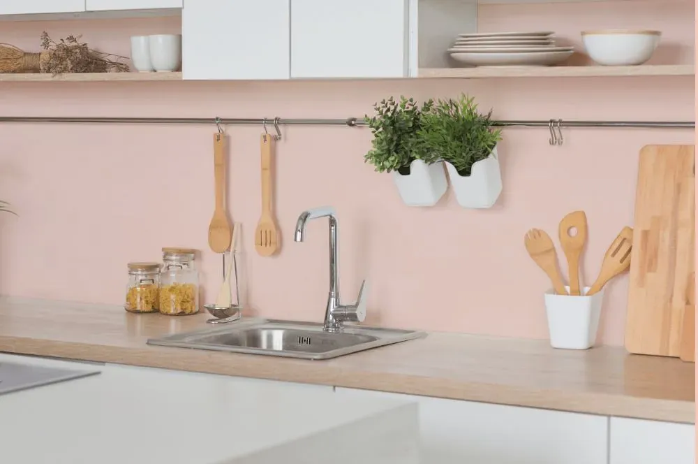 Benjamin Moore Fruited Plains kitchen backsplash