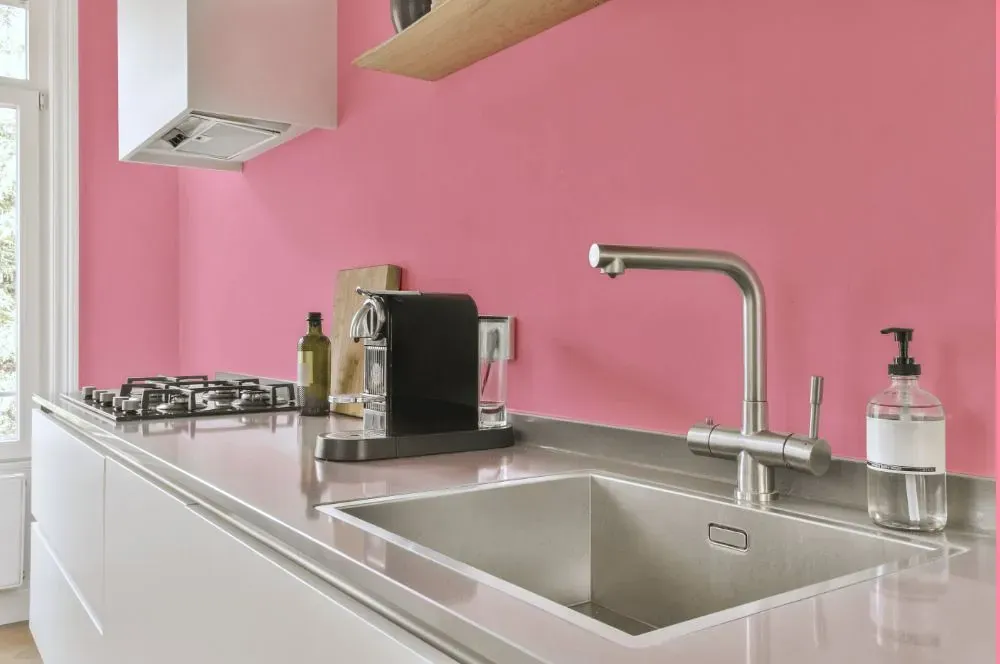 Benjamin Moore Full Bloom kitchen painted backsplash