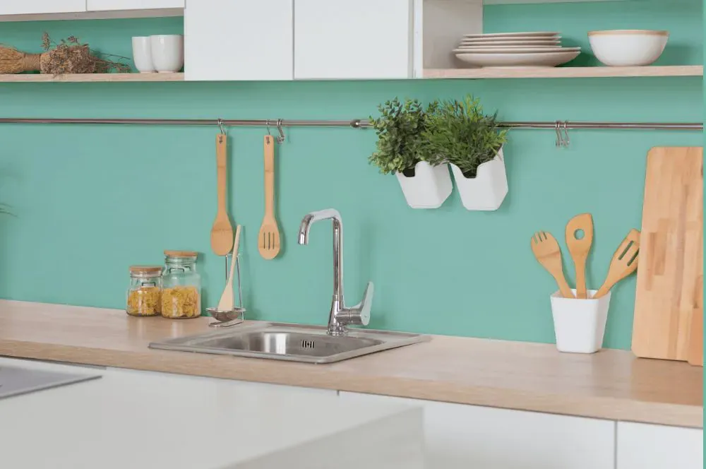 Benjamin Moore Fun 'n Games kitchen backsplash