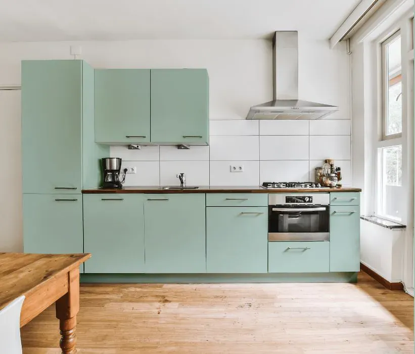 Benjamin Moore Galt Blue kitchen cabinets