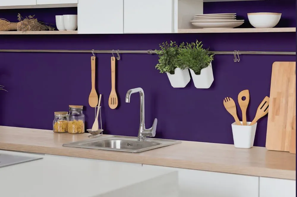 Benjamin Moore Gentle Violet kitchen backsplash