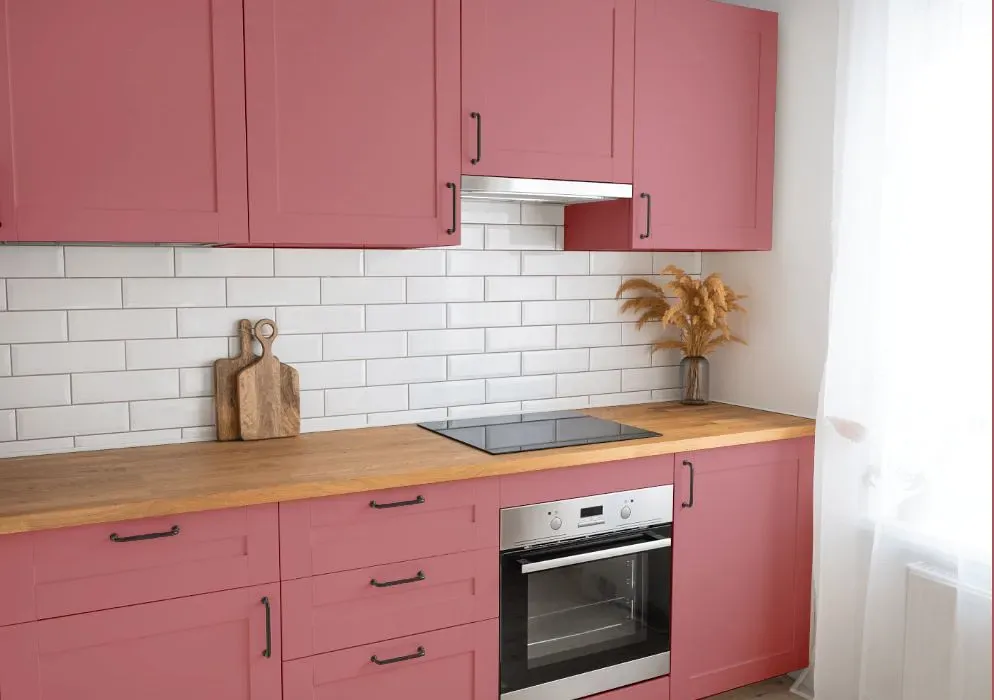 Benjamin Moore Genuine Pink kitchen cabinets