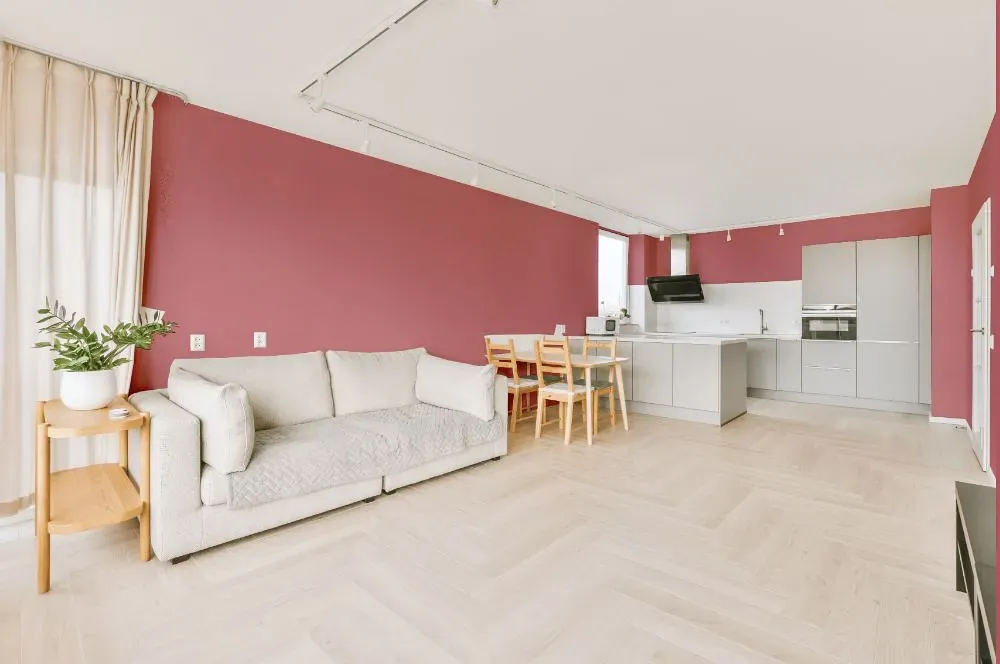 Benjamin Moore Genuine Pink living room interior
