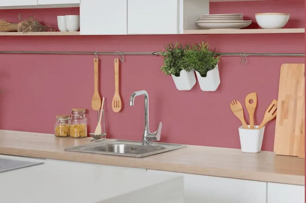 Benjamin Moore Genuine Pink kitchen backsplash