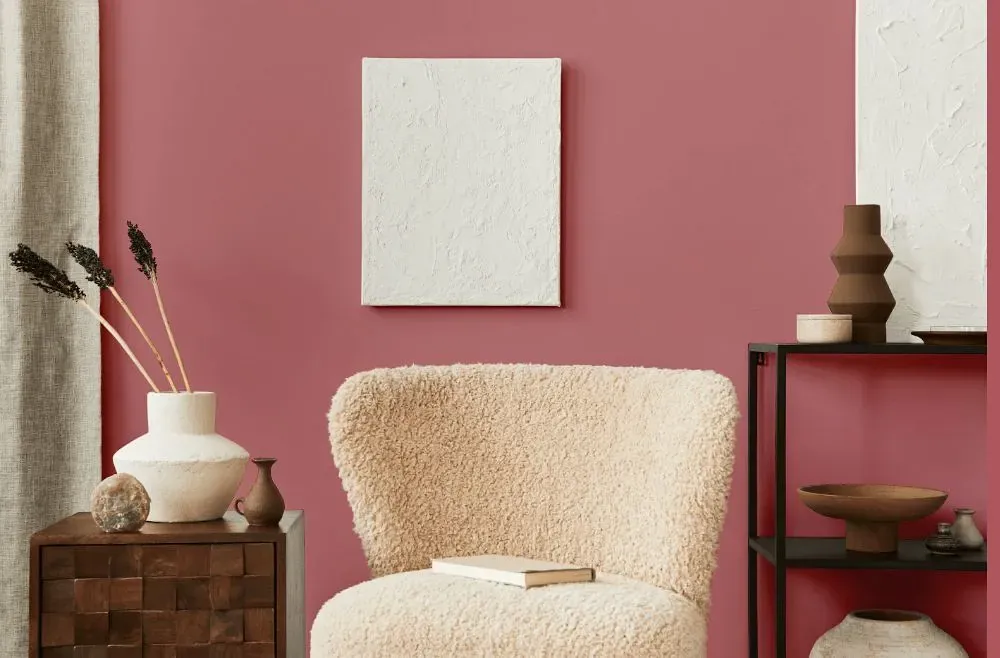 Benjamin Moore Genuine Pink living room interior